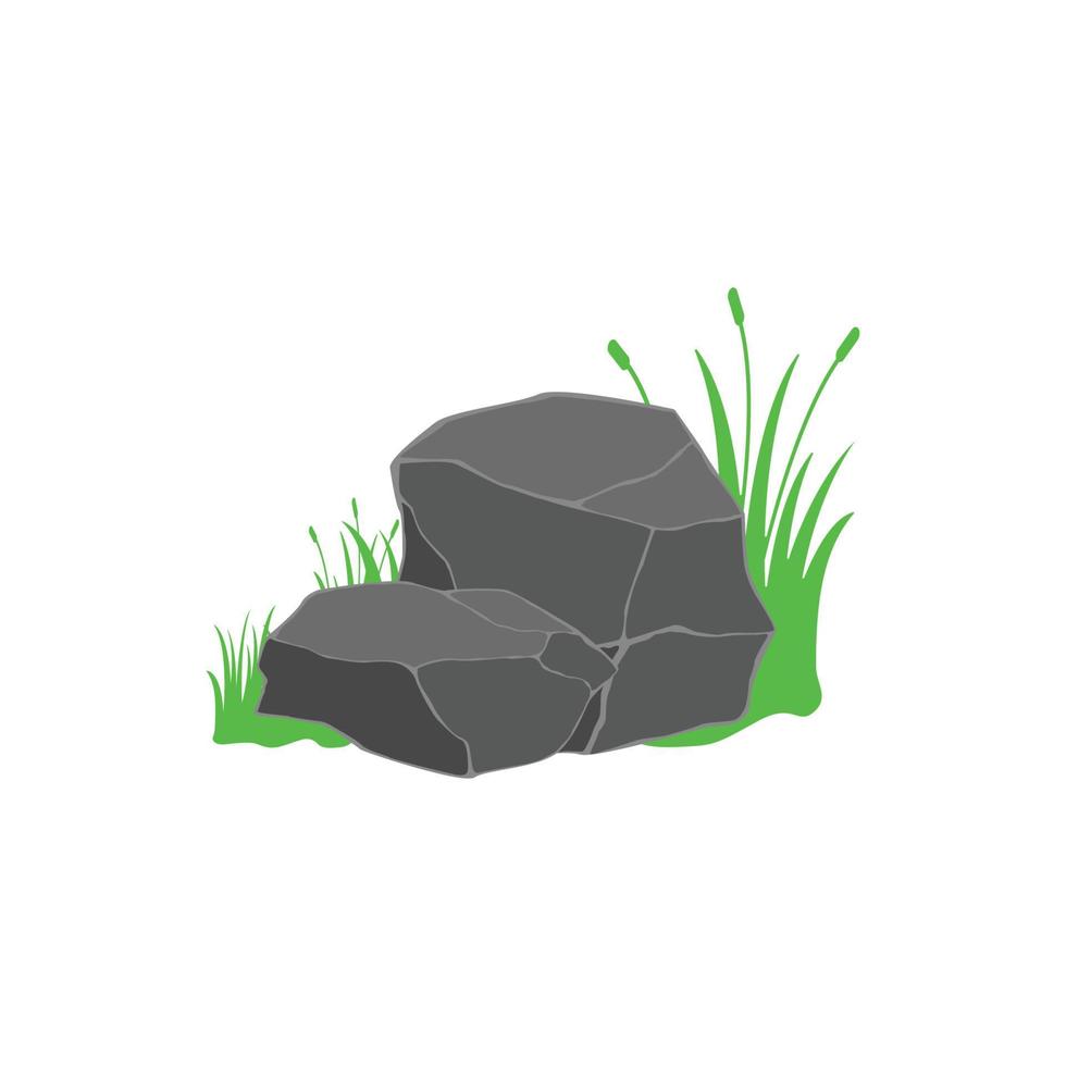 Rock- und Gras-Grafikdesign-Vektor vektor