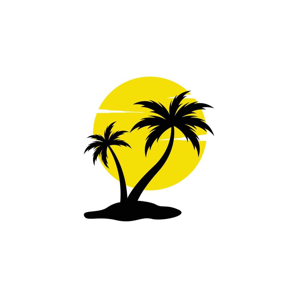palmträd logotyp ikon designmall vektor