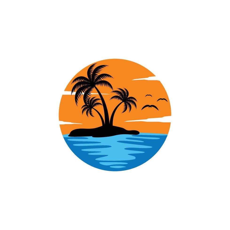 solnedgång logotyp ikon designmall vektor
