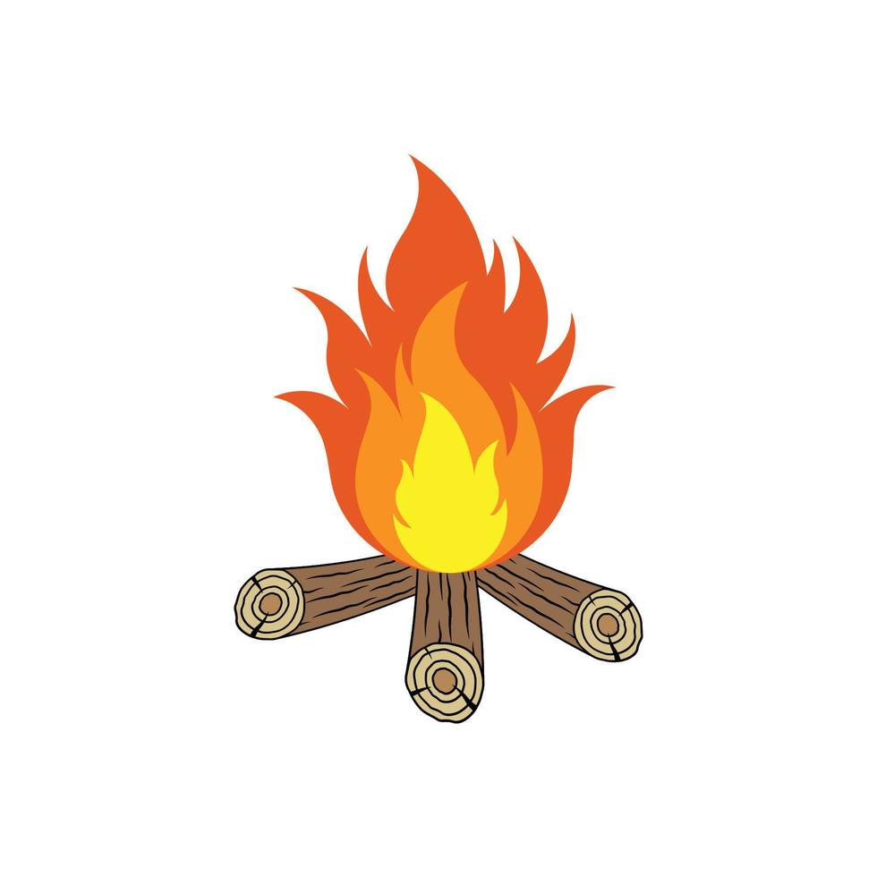 Lagerfeuer-Logo-Icon-Design-Vorlagenvektor vektor