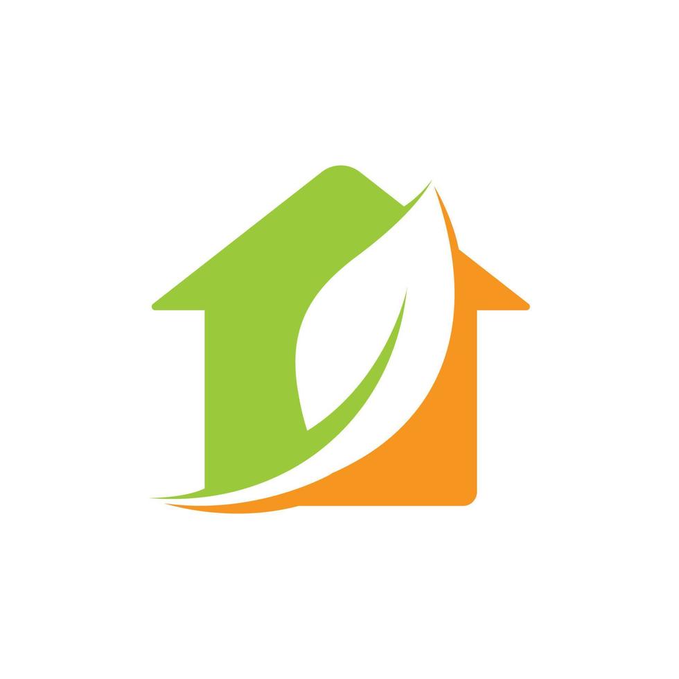 Home-Blatt-Logo-Icon-Design-Vorlagenvektor vektor