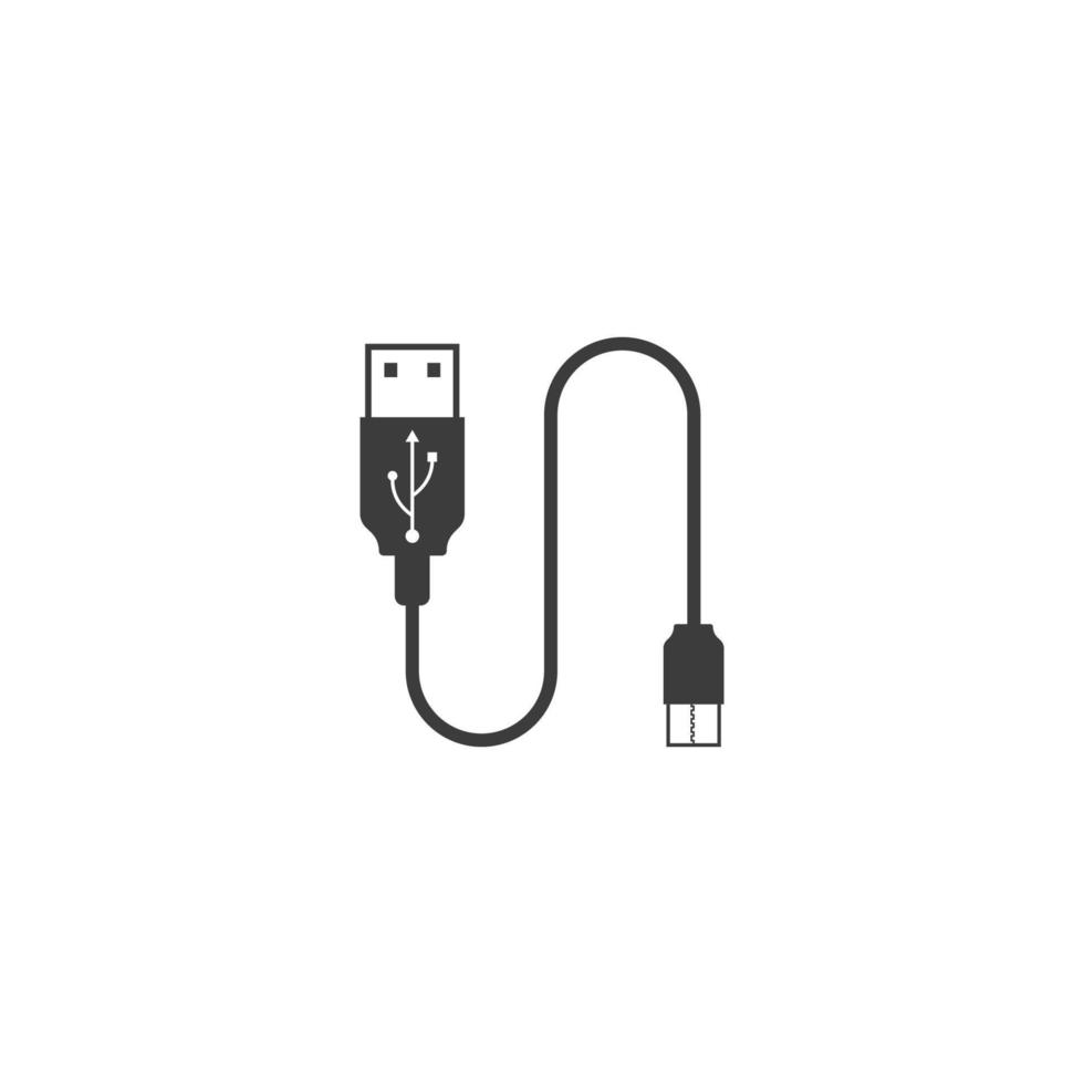 USB-Kabel-Icon-Design-Vorlage vektor