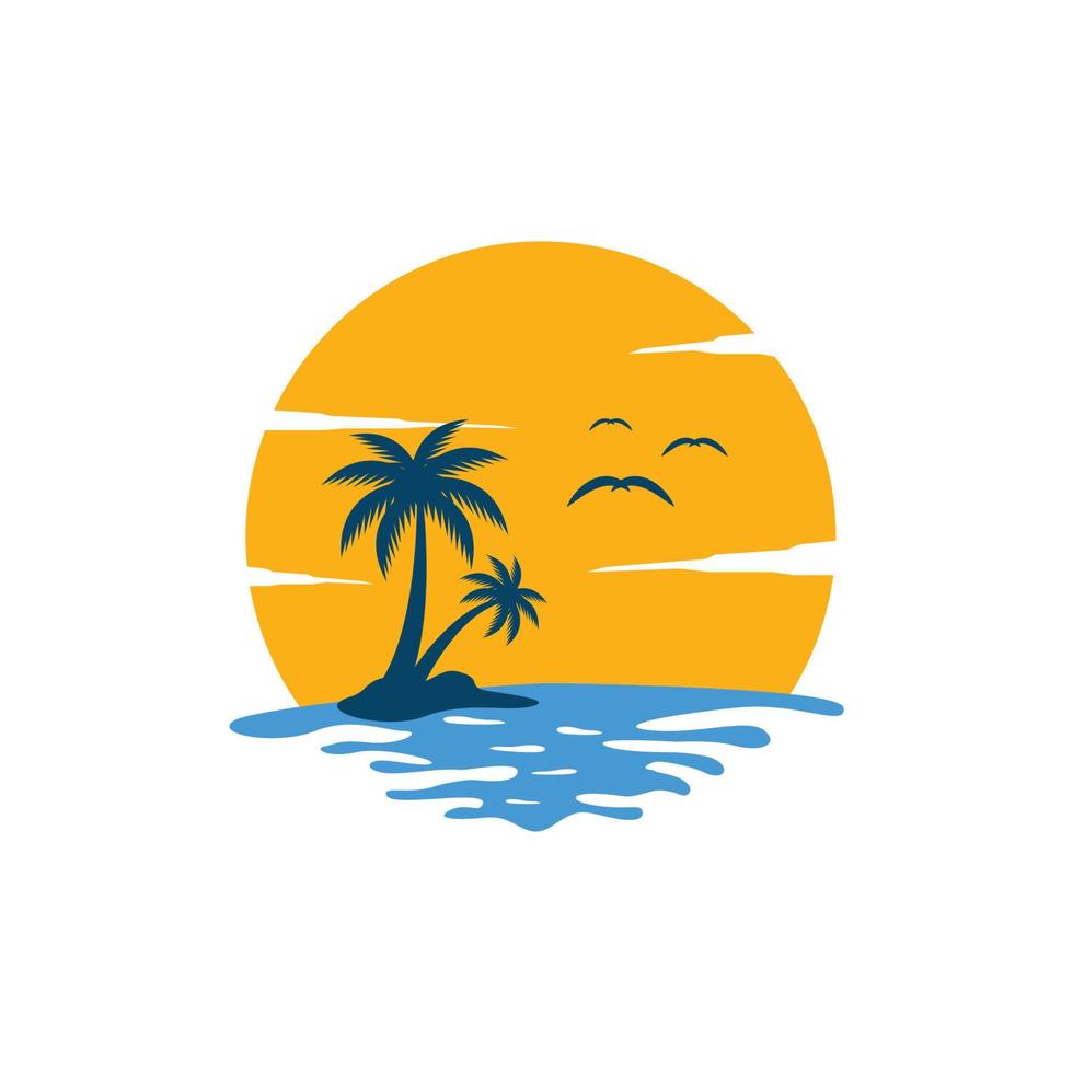 Sonnenuntergang-Logo-Icon-Design-Vorlage-Vektor vektor