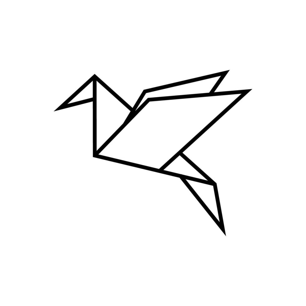 origami fågel logotyp ikon designmall vektor