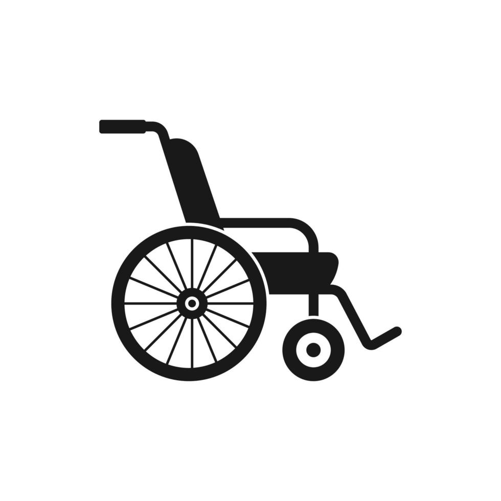 rullstol logotyp ikon design vektor