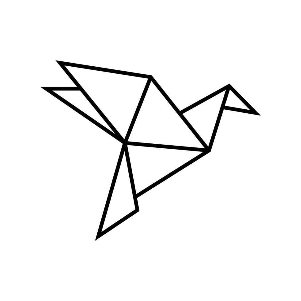 Origami-Vogel-Logo-Symbol-Design-Vorlagenvektor vektor