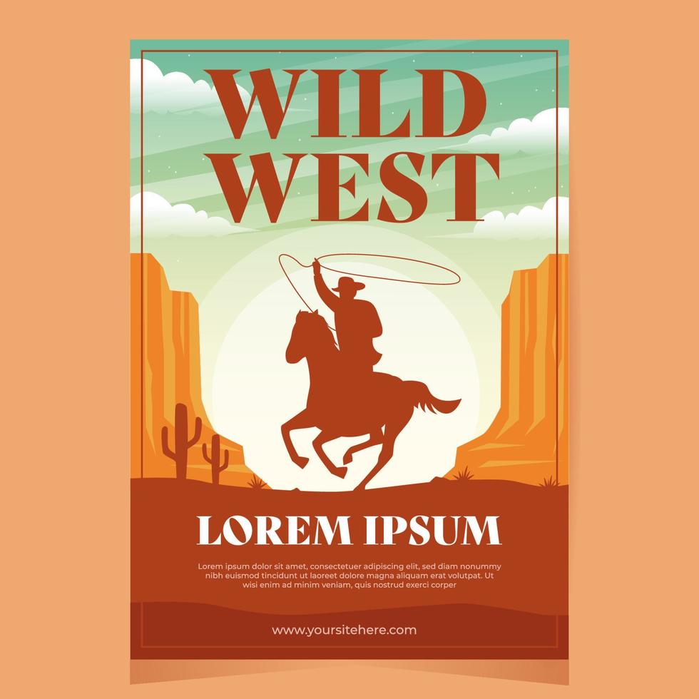 Wild-West-Poster-Vorlage vektor