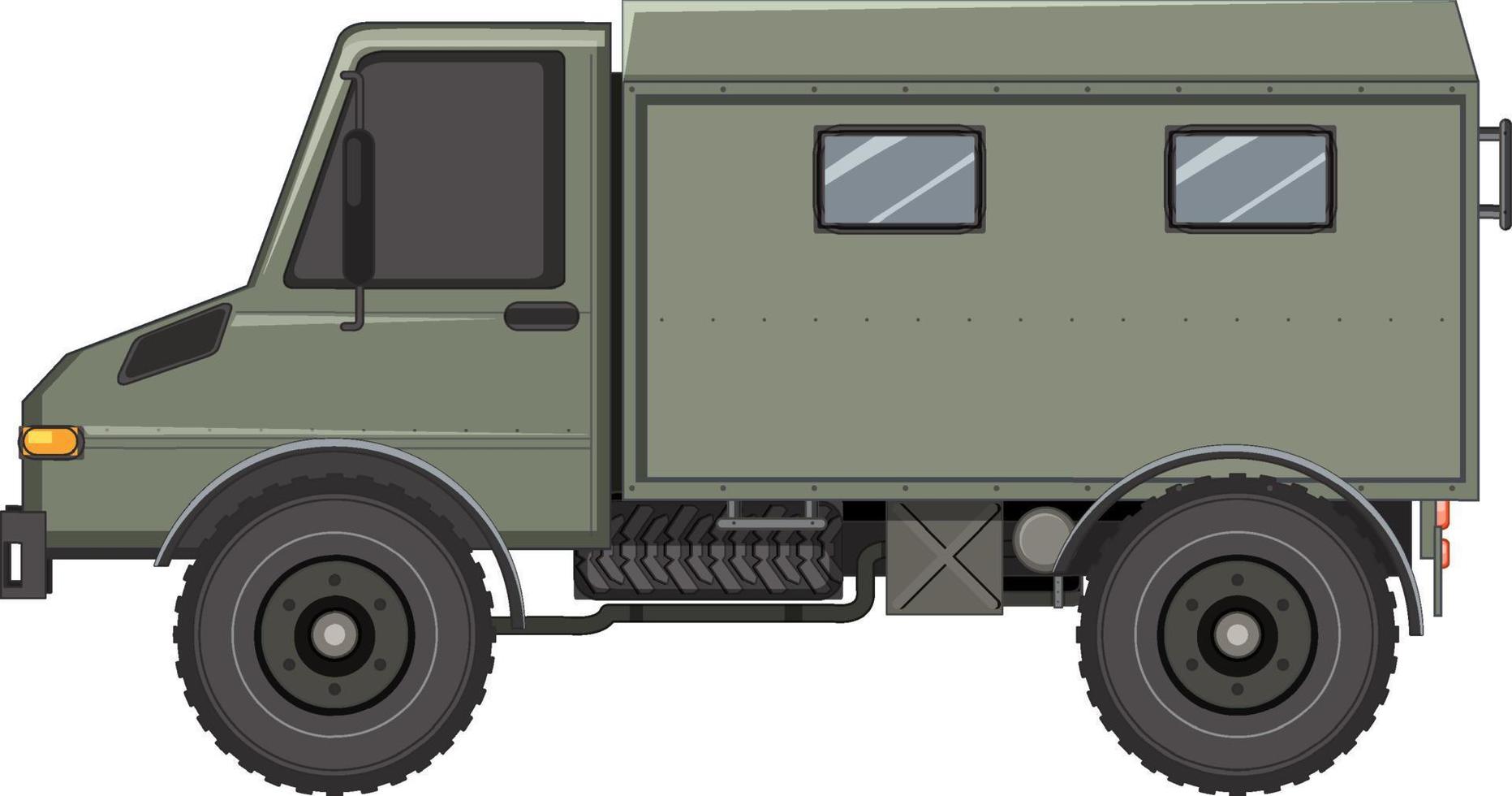 Militärfahrzeug auf weißem Hintergrund vektor