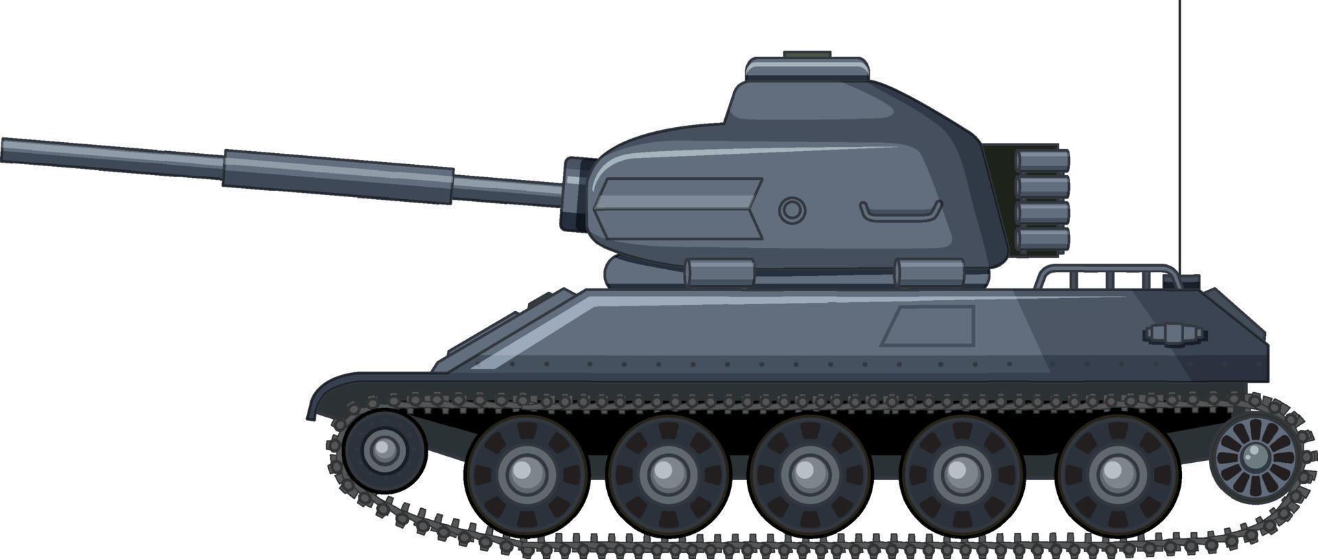 militärischer Kampfpanzer auf weißem Hintergrund vektor