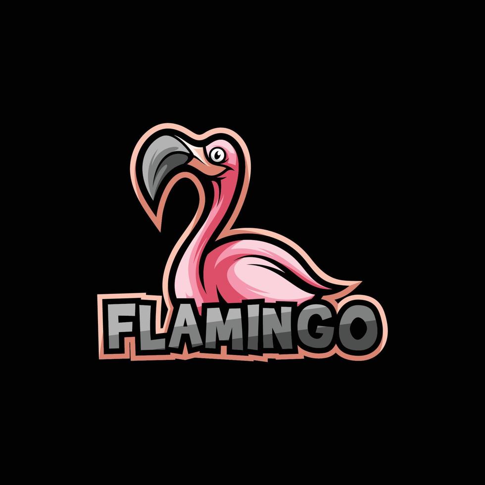 flamingo maskot logotyp design vektor