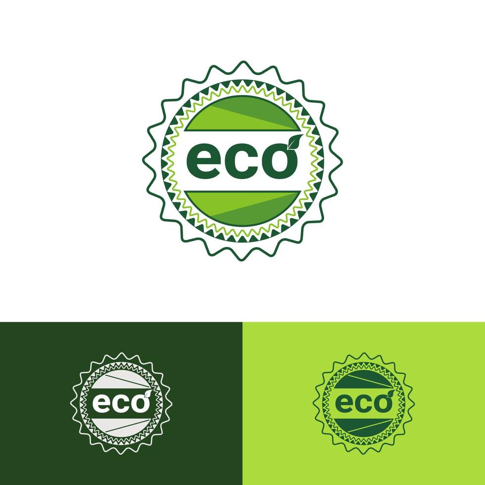 eco leaf etikett. logotyper för gröna blad ekologi natur ikon vektor