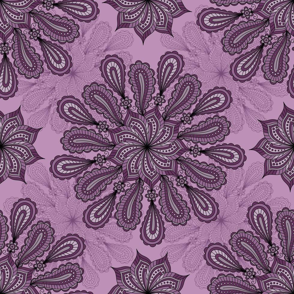 lila nahtloser Vektorhintergrund mit Paisley-Ornament vektor