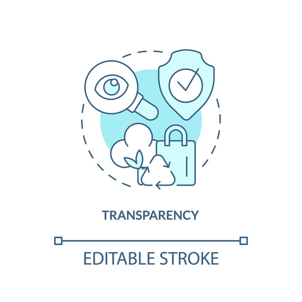 Transparenz Türkis Konzept Symbol. Emergente Funktion abstrakte Idee dünne Linie Illustration. zunehmende Sichtbarkeit. isolierte Umrisszeichnung. editierbarer Strich. vektor