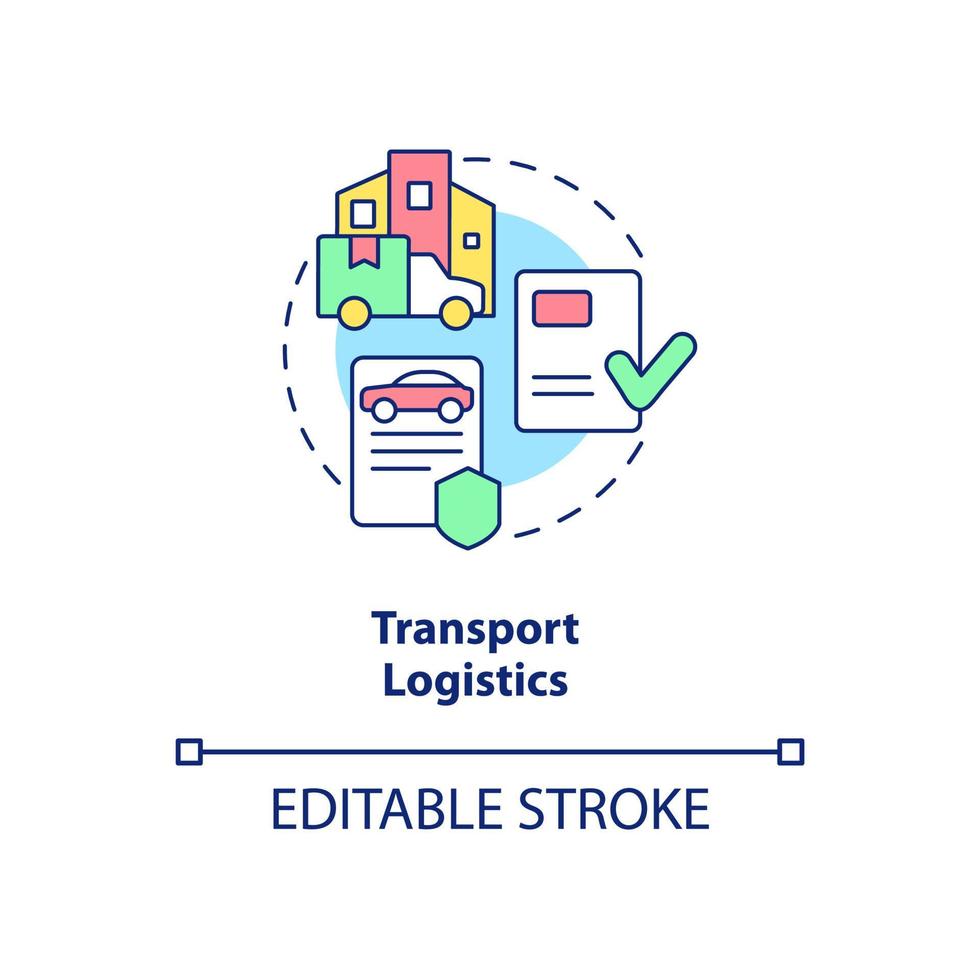 Symbol für das Transportlogistikkonzept. Versand und Lieferung. export business tipps abstrakte idee dünne linie illustration. isolierte Umrisszeichnung. vektor