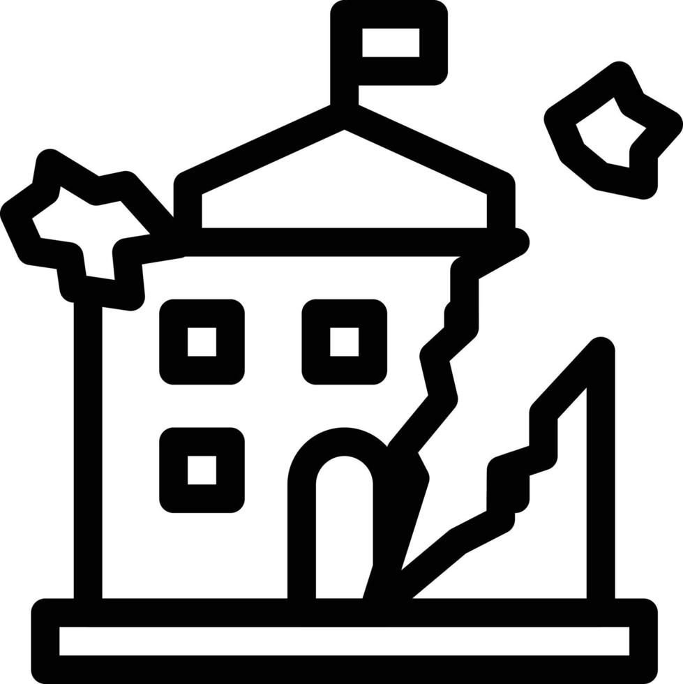Gebäudeschaden-Vektorillustration auf einem Hintergrund. Premium-Qualitätssymbole. Vektorsymbole für Konzept und Grafikdesign. vektor