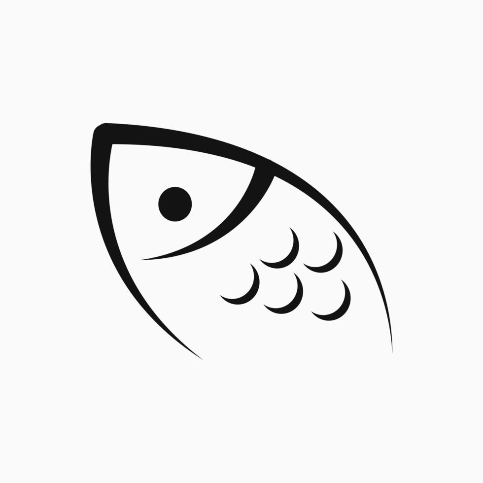 minimal fisk logotyp koncept. djurikoner, fiskikoner och linjeikoner, för logotyper, ikoner, symboler och emblem vektor