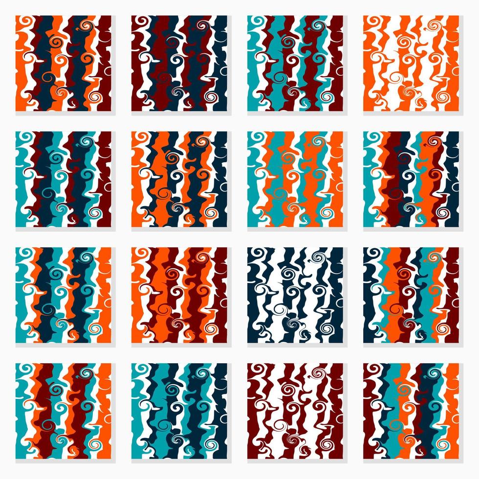 abstrakt bakgrund med vågor och virvelmönster. vit, brun, orange och blå. lämplig för bakgrund, textil, tapeter och dekoration vektor