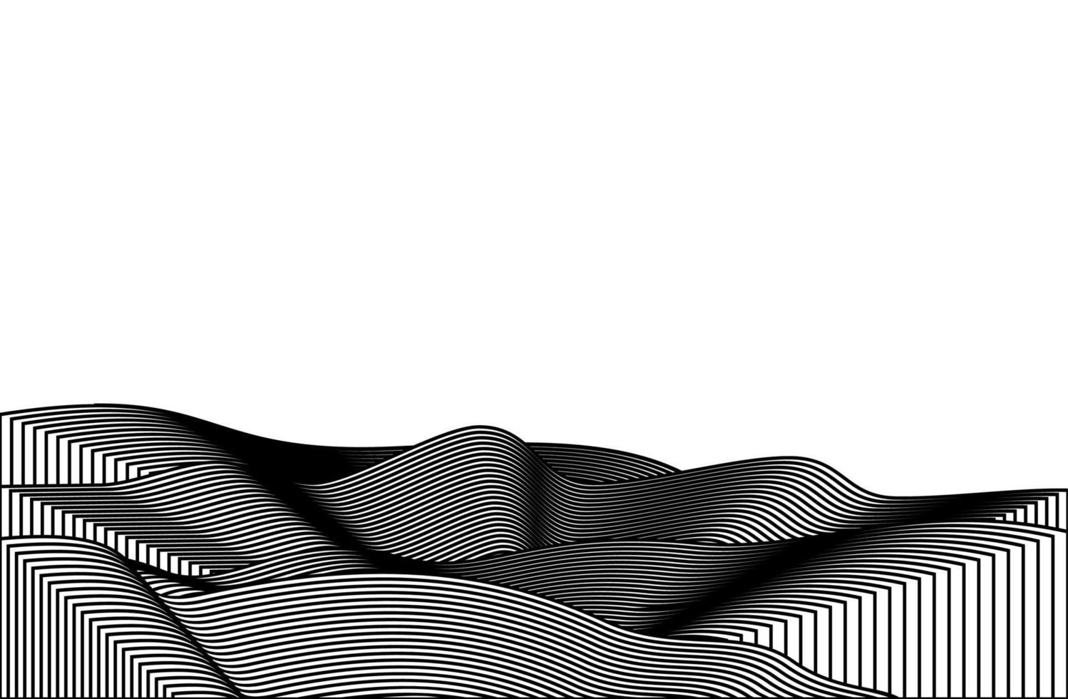 abstrakt berg samtida estetiska bakgrunder landskap. med berg, skog, hav, skyline, våg. vektor illustrationer