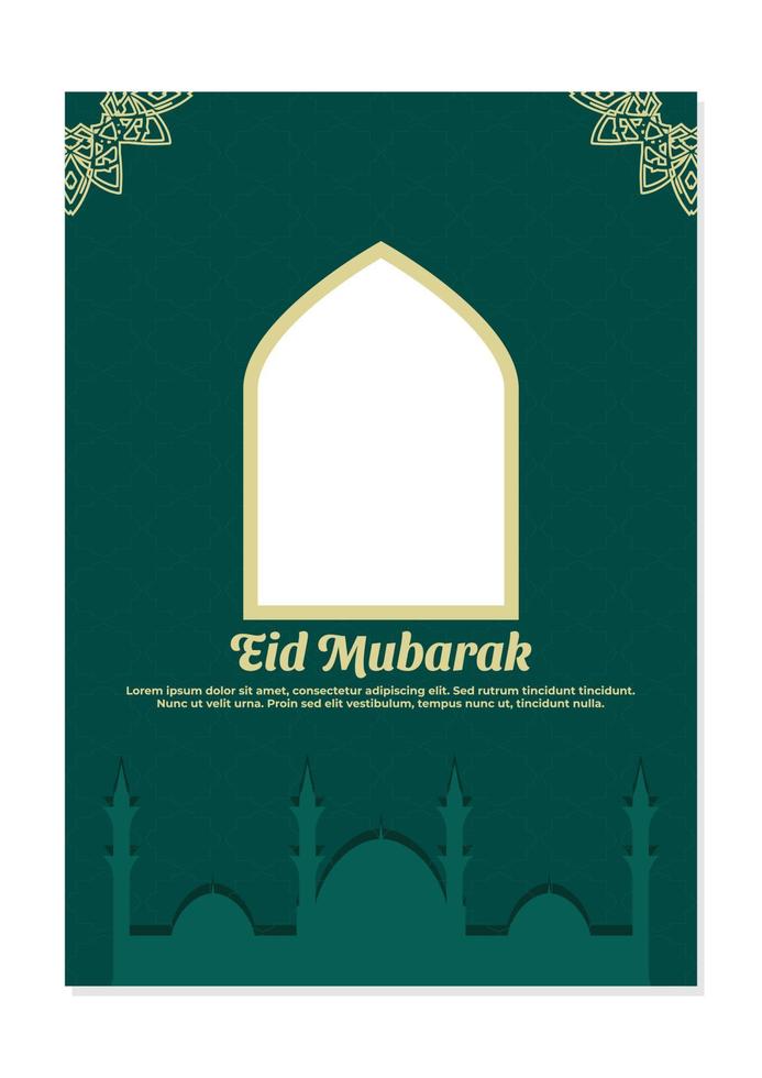 muslimisches festival eid mubarak flyer vektor