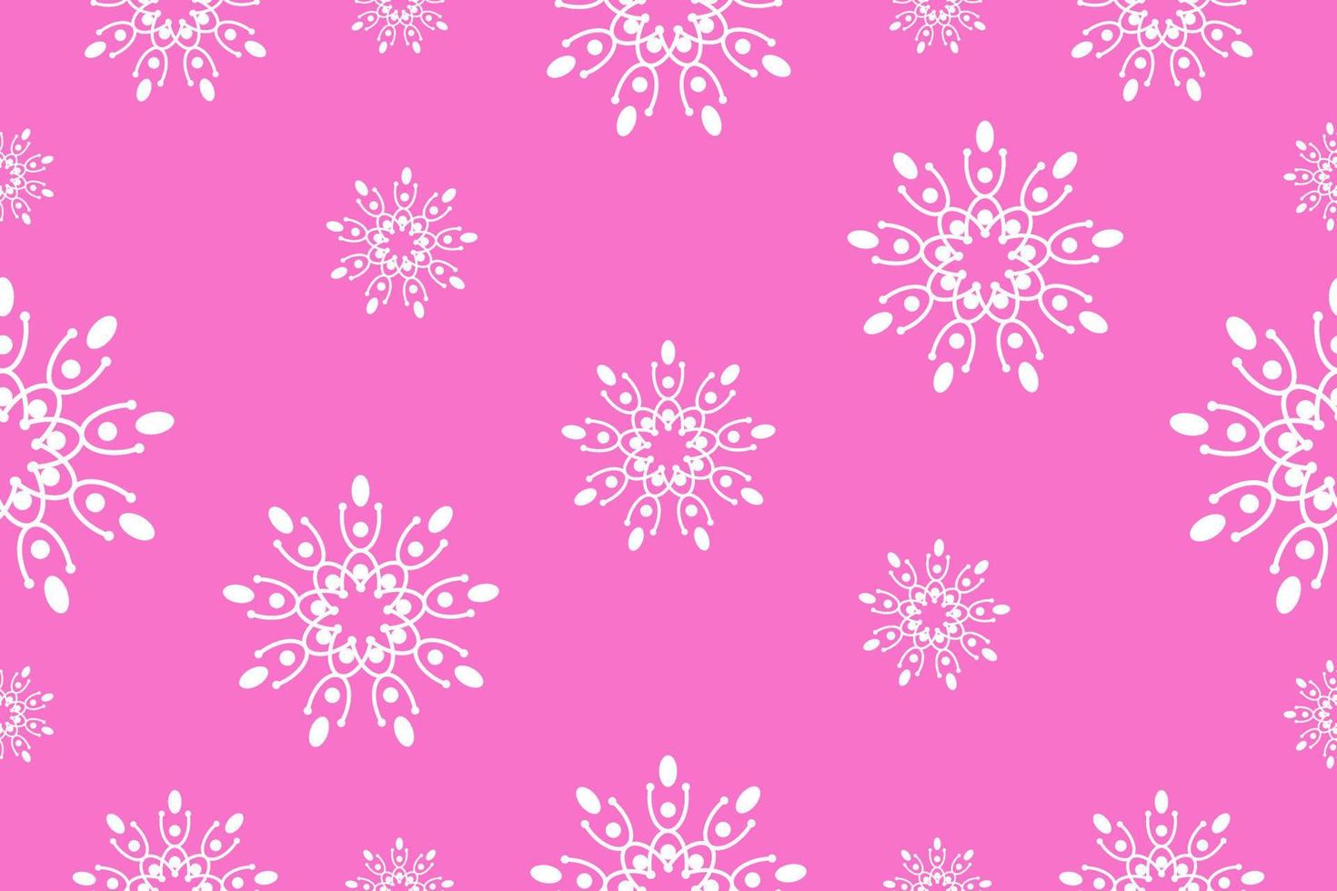 nahtlose Blumenhintergrund-Designvorlage. abstraktes geometrisches Blumenmuster. Kachelbare Vintage-Verzierung. rosa und weißes stilvolles grafikdesign. vektor