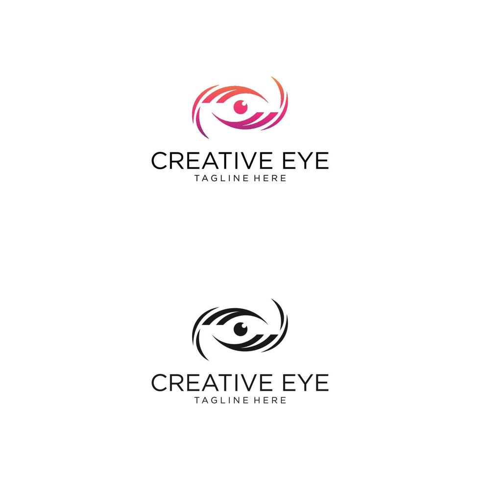 Auge-Logo-Design-Vektor-Vorlage. buntes Mediensymbol. kreatives Vision-Logo-Konzept. vektor
