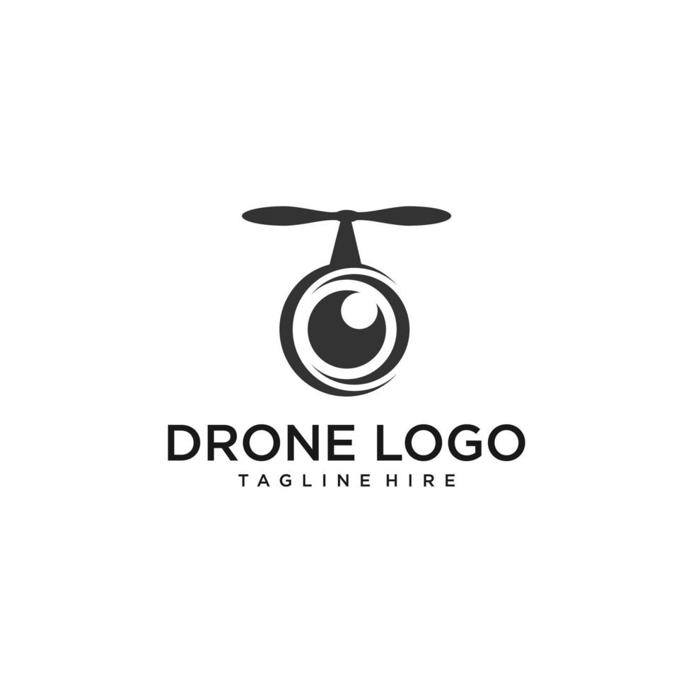 Drohnendesign im Zusammenhang mit dem Logo des Drohnenserviceunternehmens. Illustration vektor