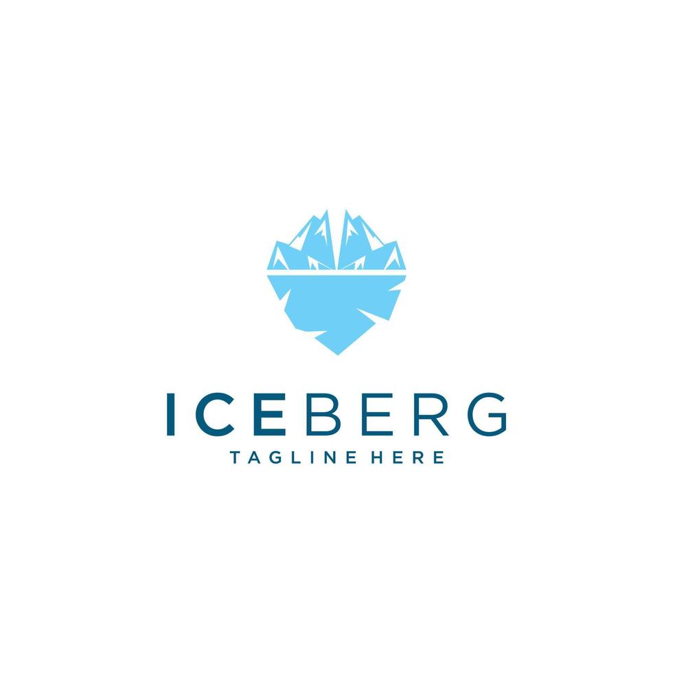 Eisberg-Vektor-Logo-Illustration isoliert auf weißem Hintergrund vektor