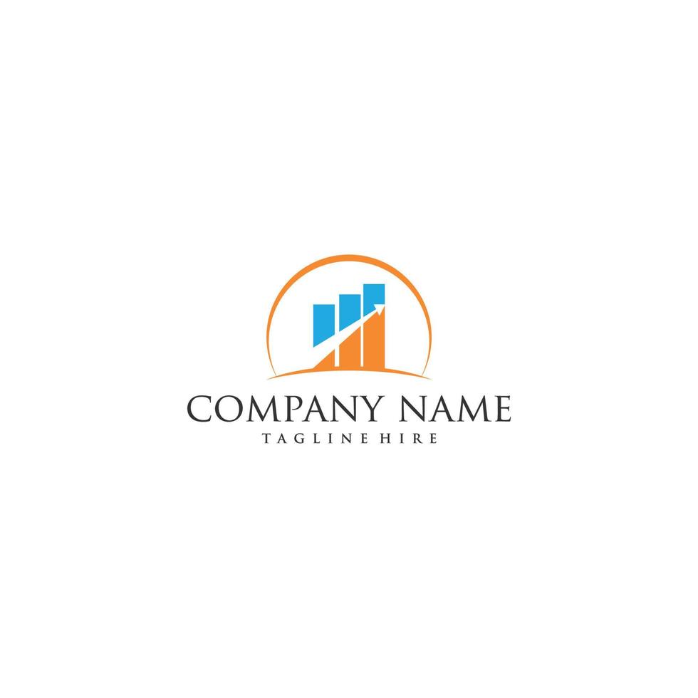 Symbol-Logo-Vorlage für Unternehmensfinanzen und Buchhaltung. Diagrammbuchhaltung und Finanzvektor. vektor
