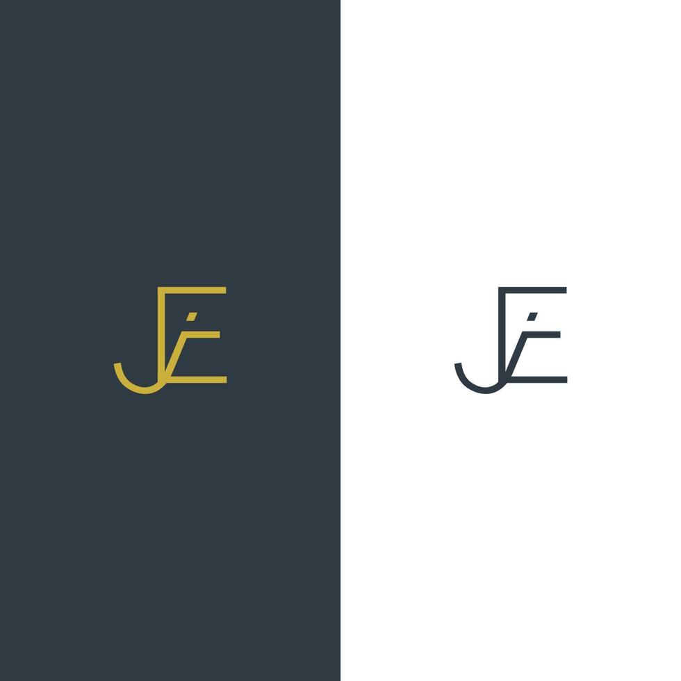 e und j Anfangsbasiertes Logodesign. modernes, minimales Logo im serifenlosen Schriftstil vektor