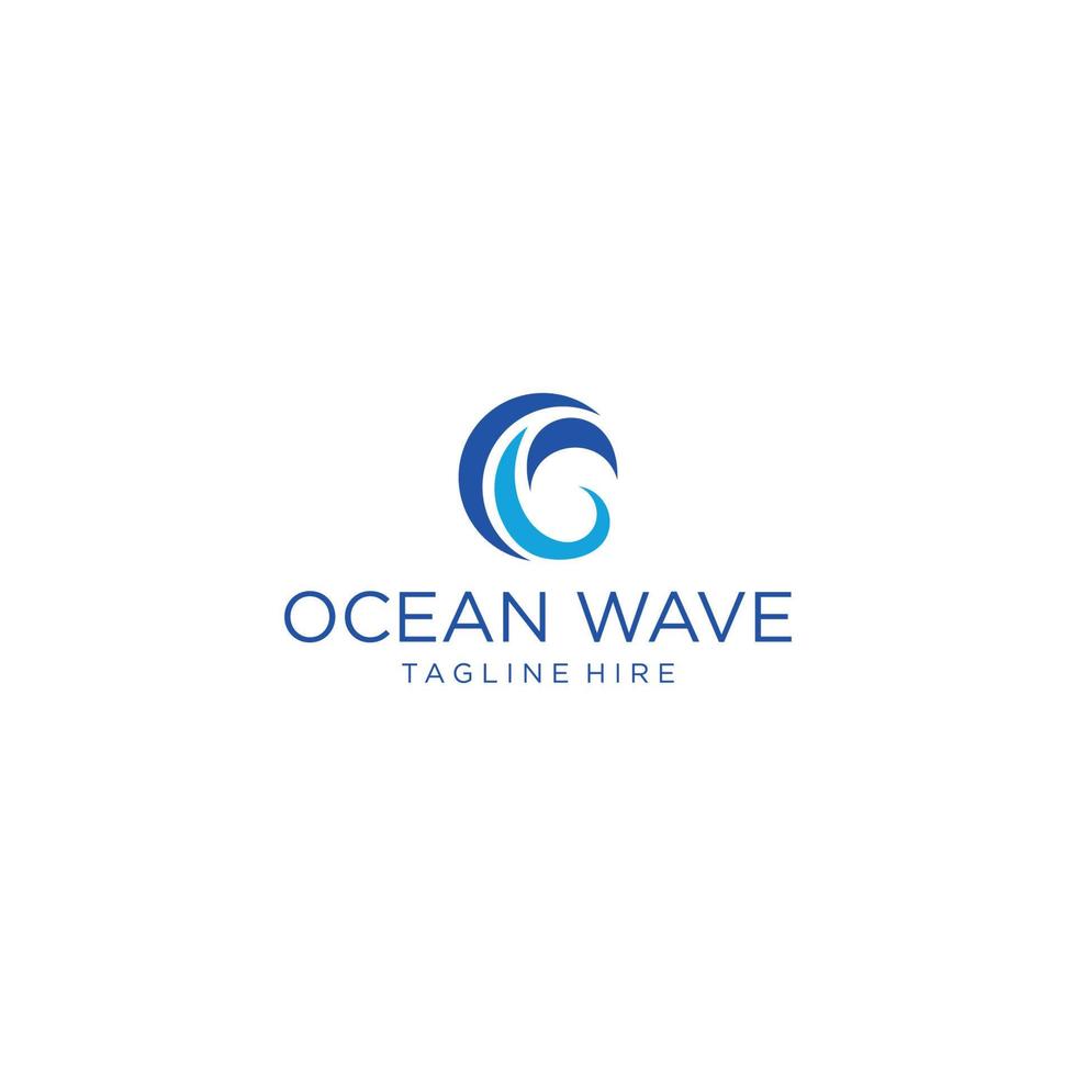 Meereswellen-Logo-Design-Vektor vektor