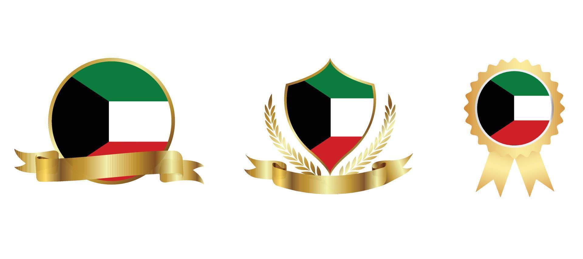 Kuwait-Flagge-Symbol. Web-Icon-Set. Icons Sammlung flach. einfache Vektorillustration. vektor