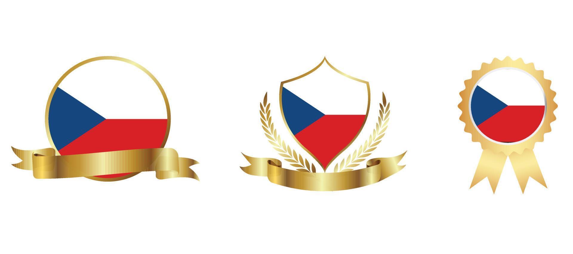 Flaggensymbol der Tschechischen Republik. Web-Icon-Set. Icons Sammlung flach. einfache Vektorillustration vektor