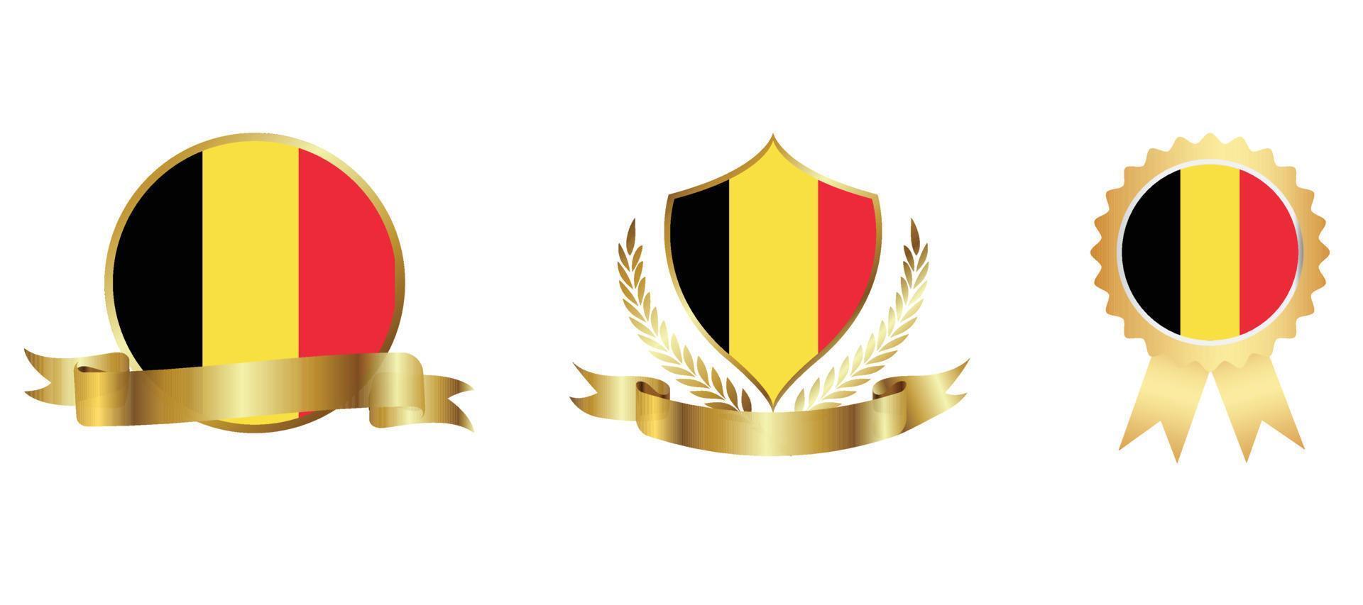 Belgien-Flagge-Symbol. Web-Icon-Set. Icons Sammlung flach. einfache Vektorillustration. vektor