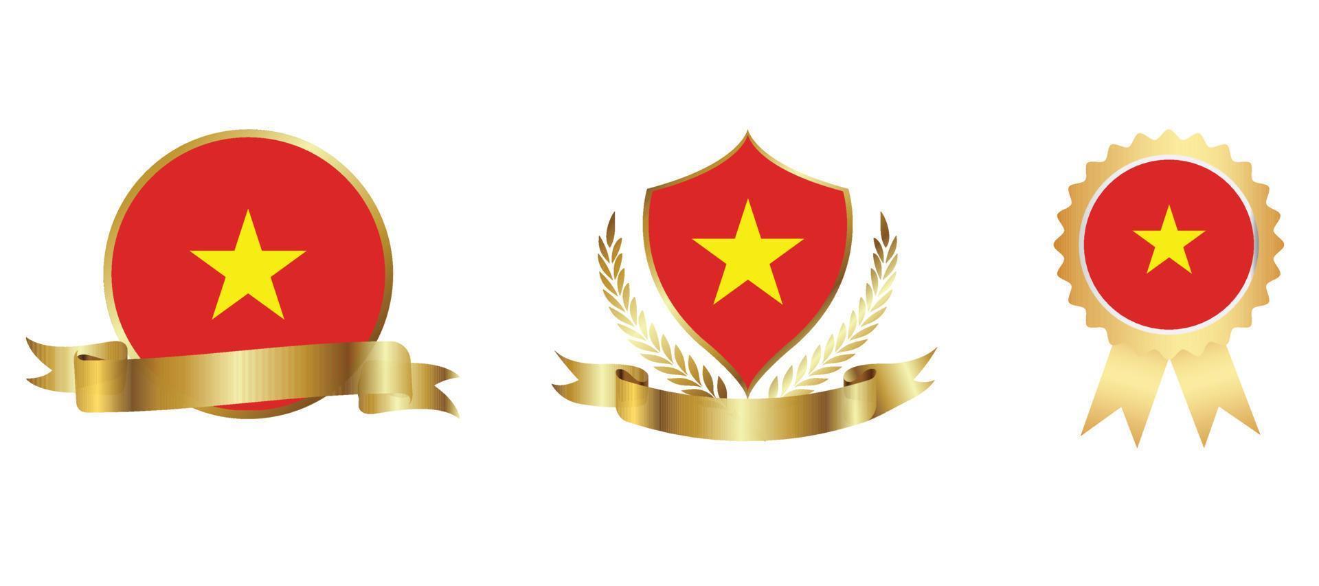 Vietnam-Flagge-Symbol. Web-Icon-Set. Icons Sammlung flach. einfache Vektorillustration. vektor