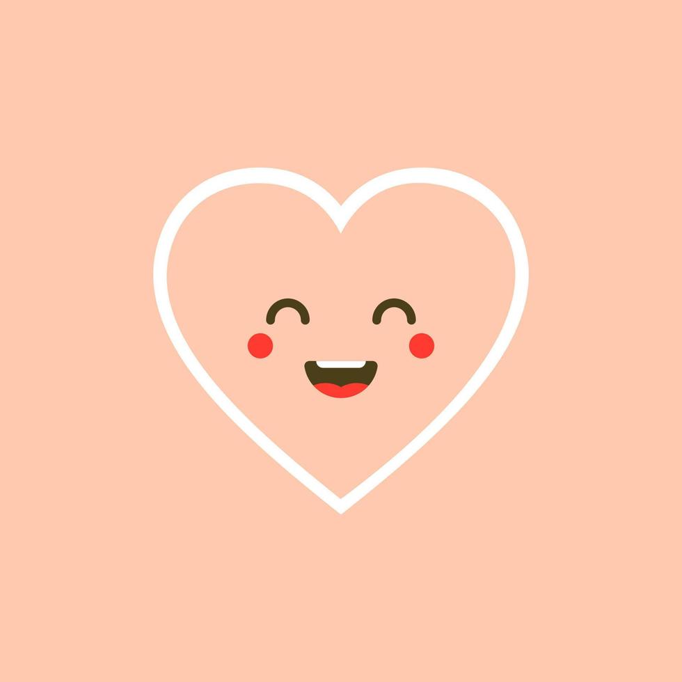 niedlicher satz von feiertags-valentinstag-lustiger zeichentrickfigur von emoji-herzen. vektorillustration des netten und kawaii-herzens. kunstdesign für valentinstaggrüße und karte, web, banner, liebessymbol vektor