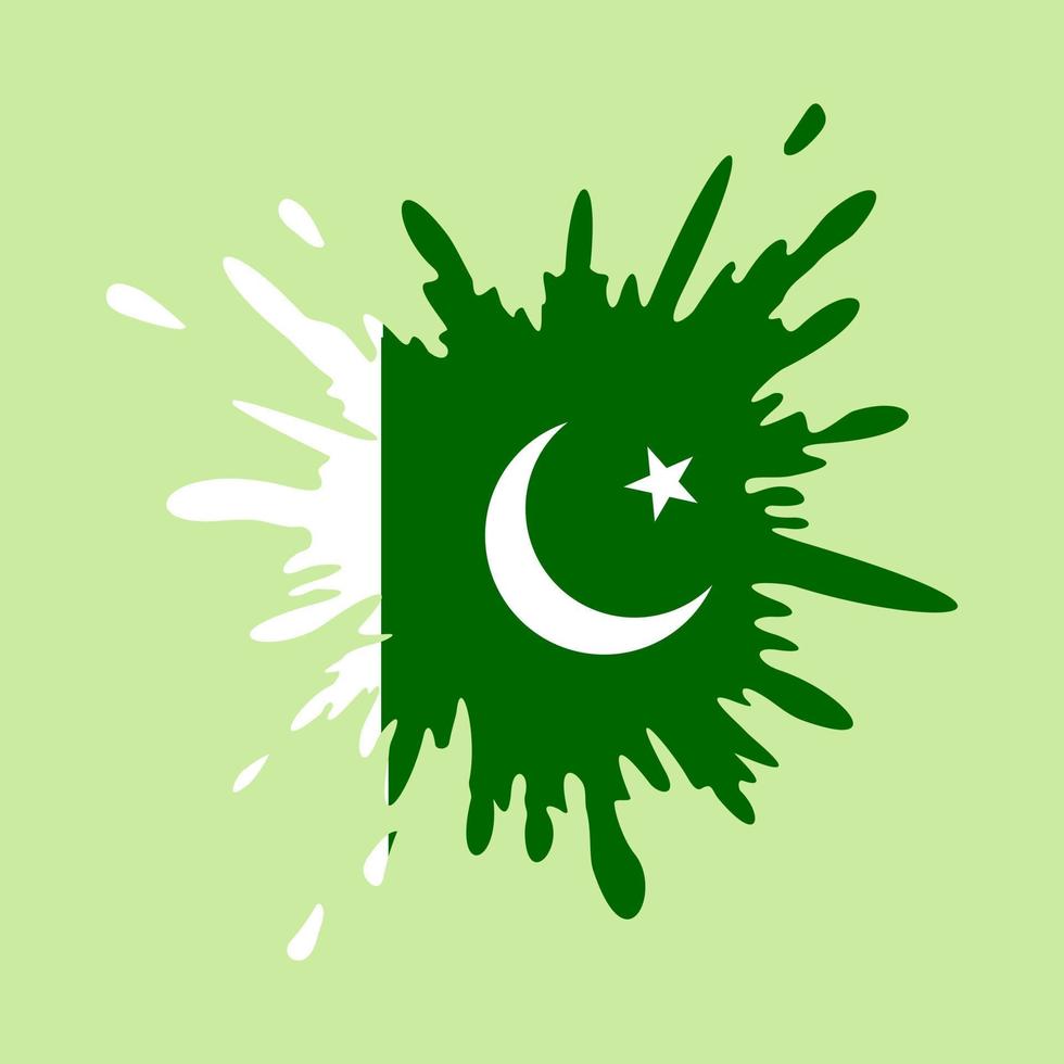 pakistan flag splash design vektorillustration vektor