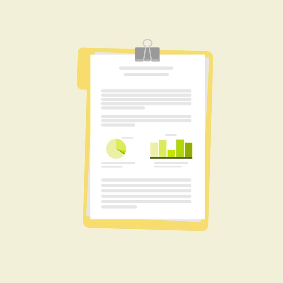 dokument med data och statistik. isolerade vektor illustration. mapp och hög med vitböcker. tidskrift eller forskningspapper platt design.