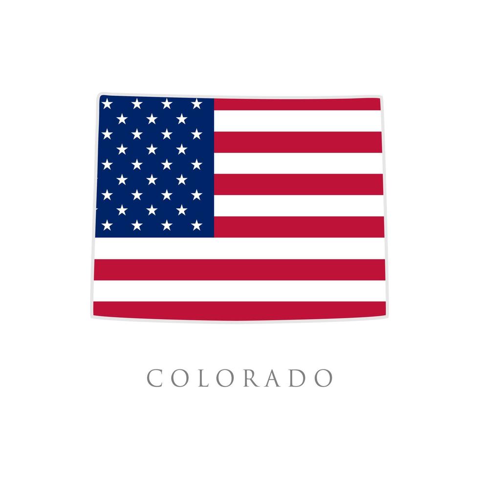 form av Colorado State karta med amerikanska flaggan. vektor illustration. kan användas för Amerikas förenta staters självständighetsdag, nationalism och patriotism illustration. USA flagga design