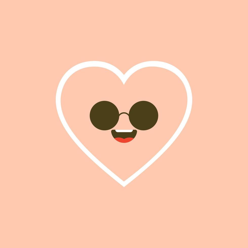 söt uppsättning semester alla hjärtans dag rolig seriefigur av emoji hjärtan. vektor illustration av söta och kawaii hjärta. konstdesign för alla hjärtans dag hälsningar och kort, webb, banner, kärlek symbol