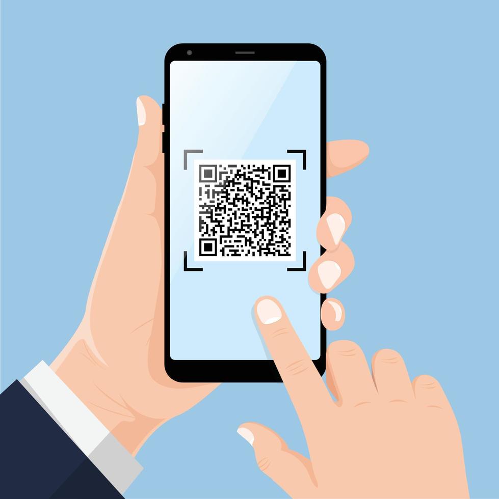 qr-code scannen vektorillustrationskonzept, leute verwenden smartphone und scannen qr-code für zahlung und alles vektor