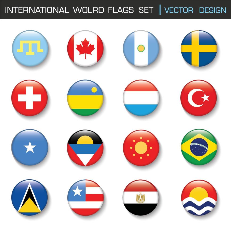 Internationale Flagge im Kreis gesetzt, elemante Illustration des Vektordesigns vektor