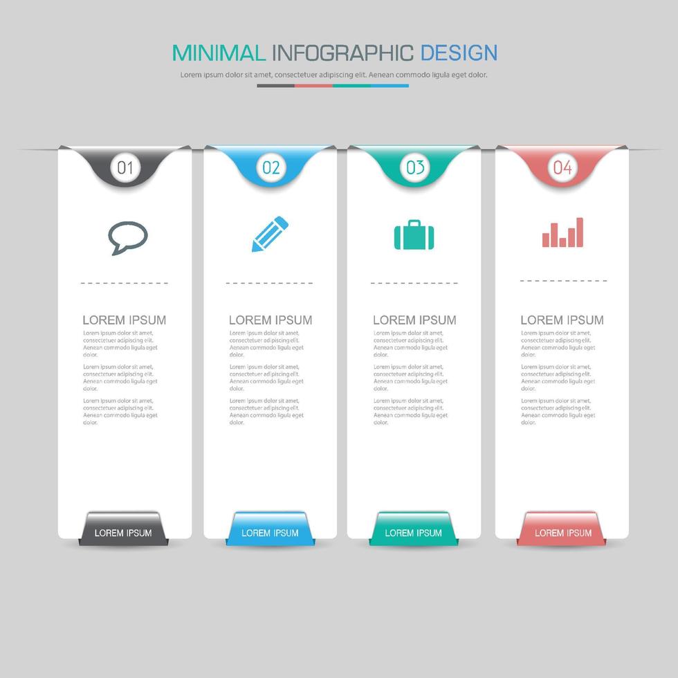 Infografik-Elemente mit Business-Symbol auf vollfarbigem Hintergrund Prozess- oder Schritte- und Optionen-Workflow-Diagramme, Vektordesign-Element eps10 Illustrationi vektor