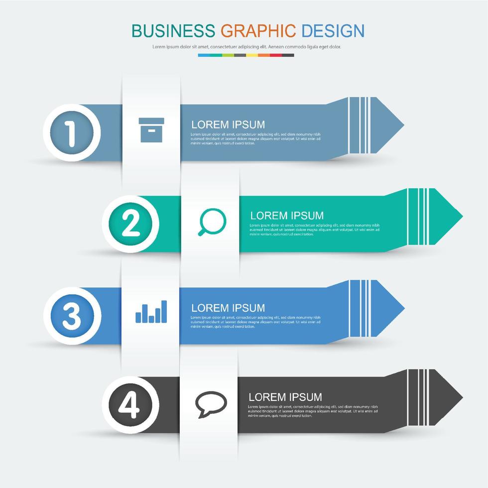 Infografik-Elemente mit Business-Symbol auf vollfarbigem Hintergrund Prozess- oder Schritte- und Optionen-Workflow-Diagramme, Vektordesign-Element eps10 Illustrationi vektor