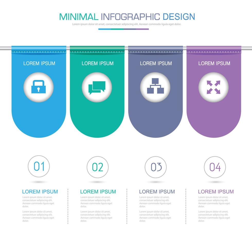 Infografik-Elemente mit Business-Symbol auf vollfarbigem Hintergrund Prozess- oder Schritte- und Optionen-Workflow-Diagramme, Vektordesign-Element eps10 Illustration vektor