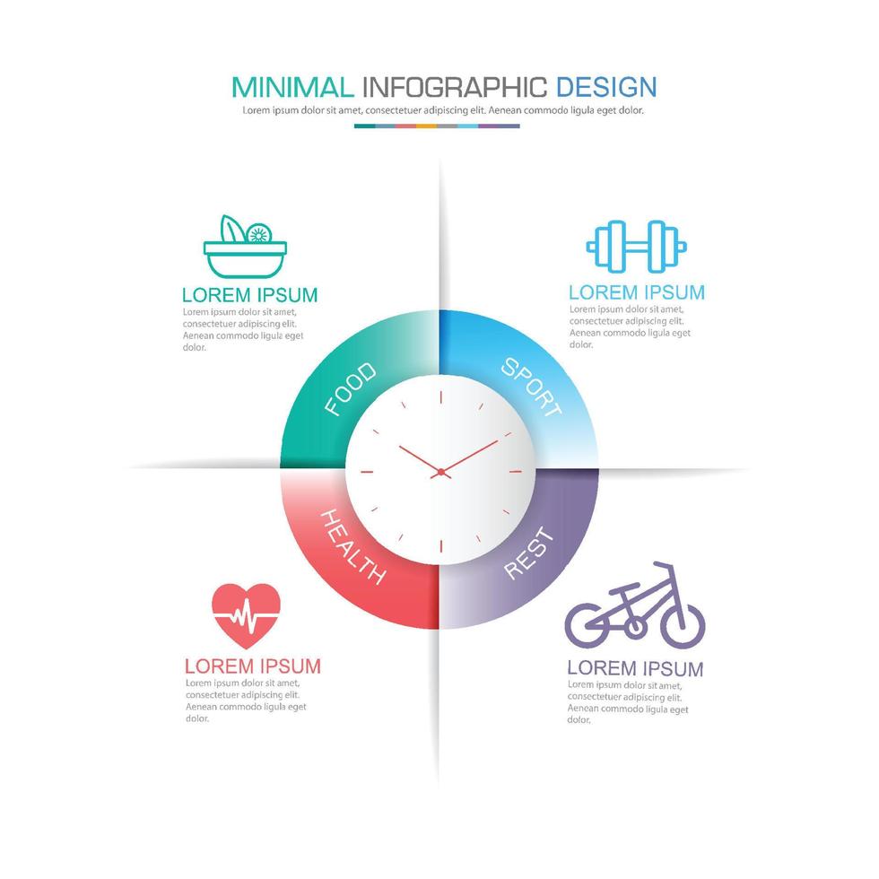 Infografik-Elemente mit Business-Symbol auf vollfarbigem Hintergrund Prozess- oder Schritte- und Optionen-Workflow-Diagramme, Vektordesign-Element eps10 Illustration vektor