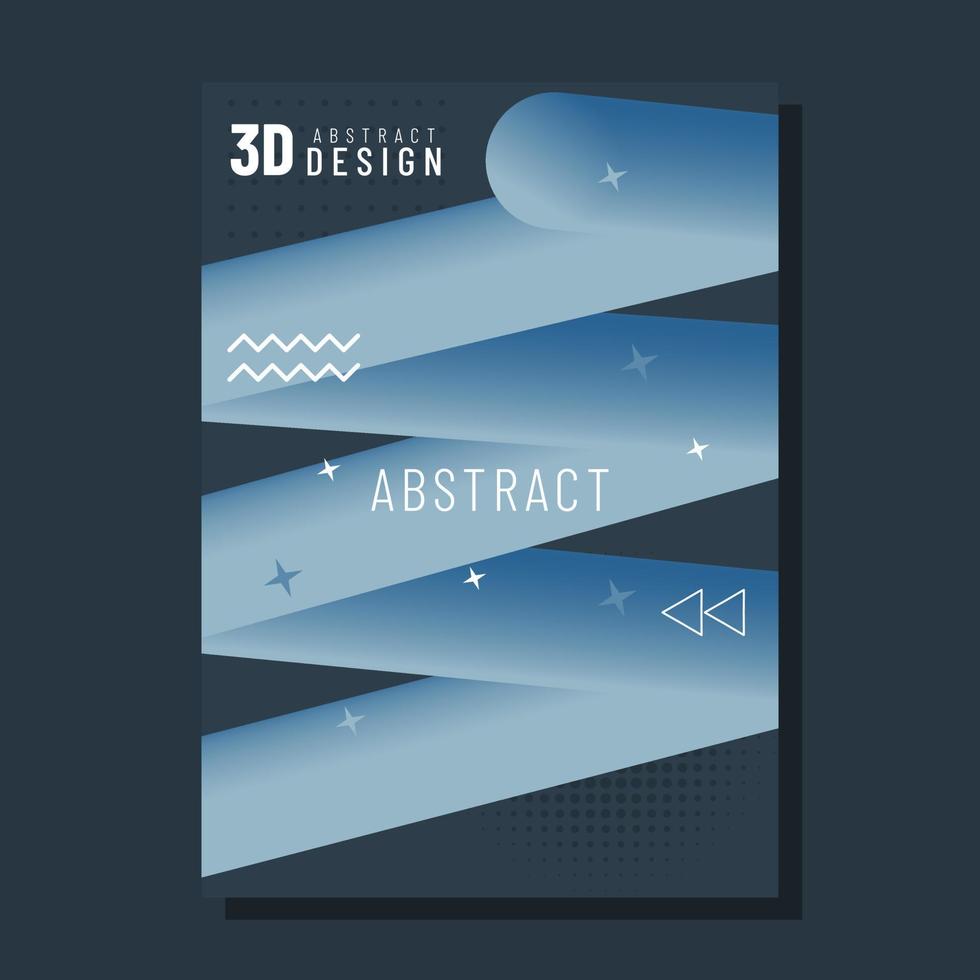 3D abstrakt flytande modern affisch vektorillustration vektor