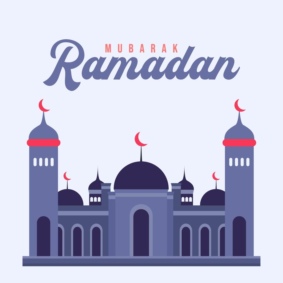 ramadan mubarak, moské platt illustration vektor
