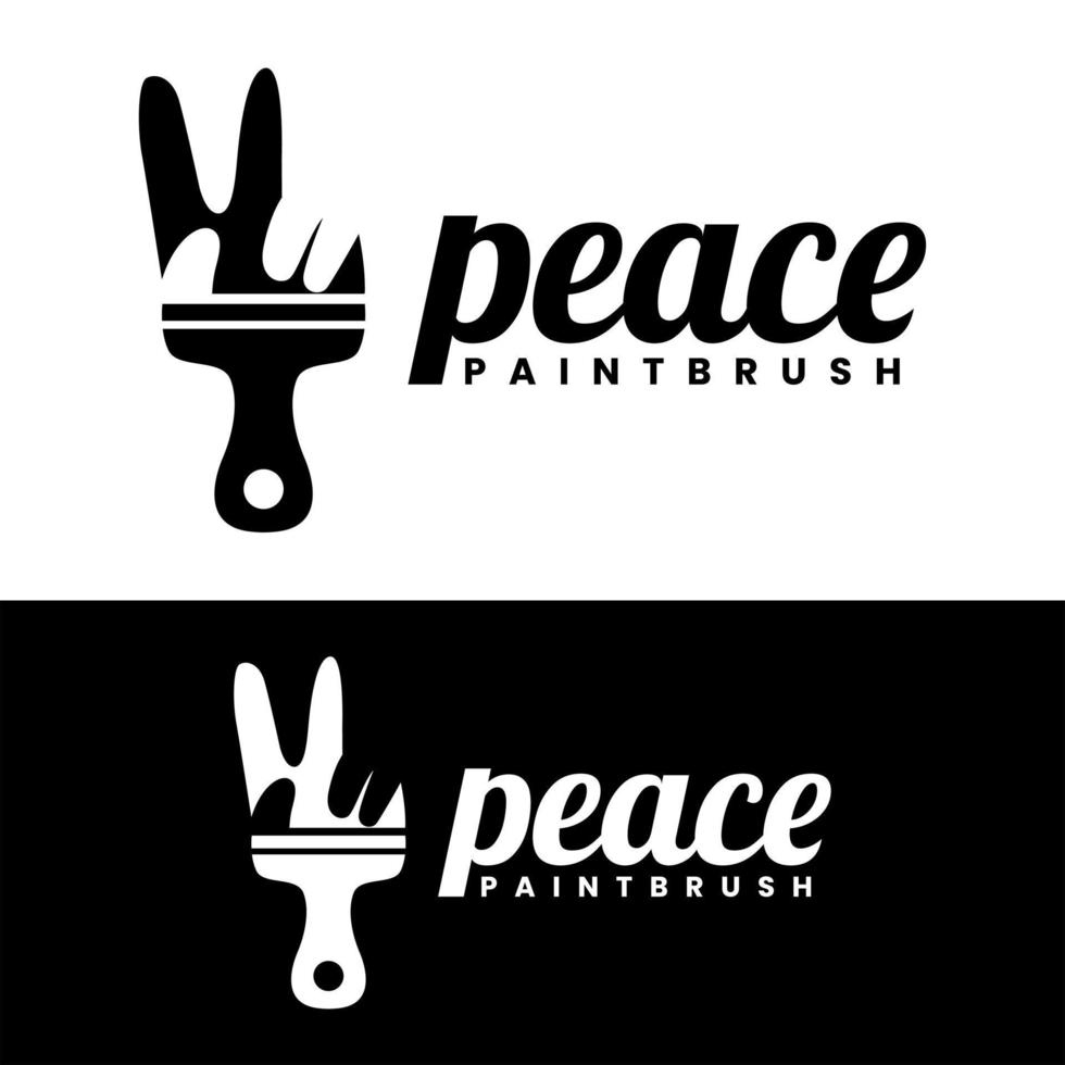 Peace-Pinsel-Logo-Design vektor