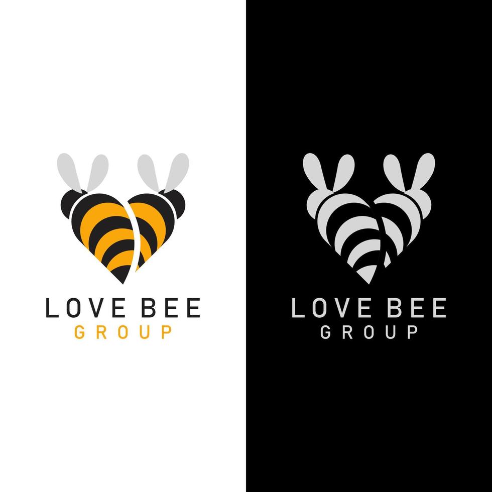 Biene Liebe Logo Design Vektor