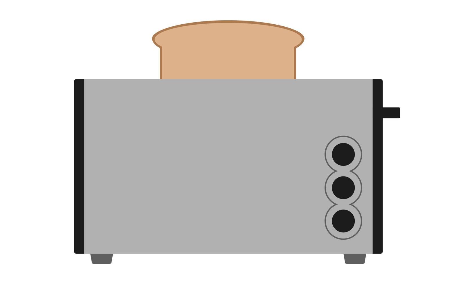 brödrost med rostat bröd isolerad på en vit bakgrund. platt. vektor illustration